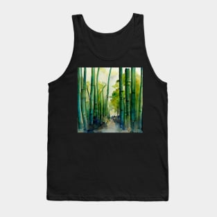 A forest of bamboo, watercolor Tank Top